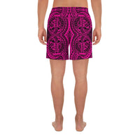 Polynesian Symmetry Pink Men's Athletic Long Shorts - Polynesian Pride