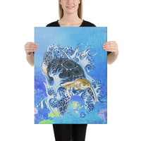 Turtle Cool Canvas 18x24 Canvas White - Polynesian Pride