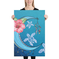 Turtle Moon Dream Canvas 24x36 Canvas White - Polynesian Pride