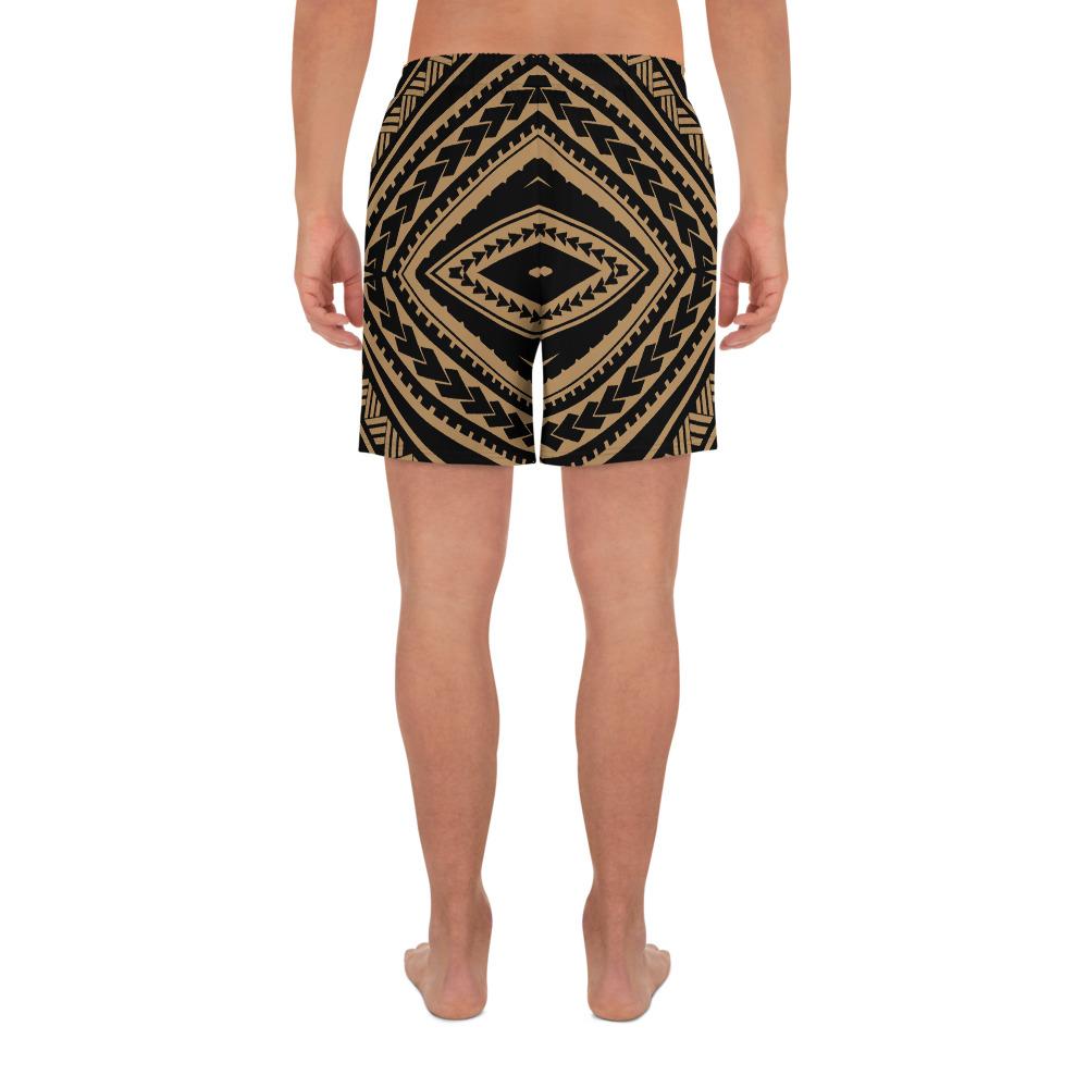 Polynesian Tatau Gold Men's Athletic Long Shorts - Polynesian Pride