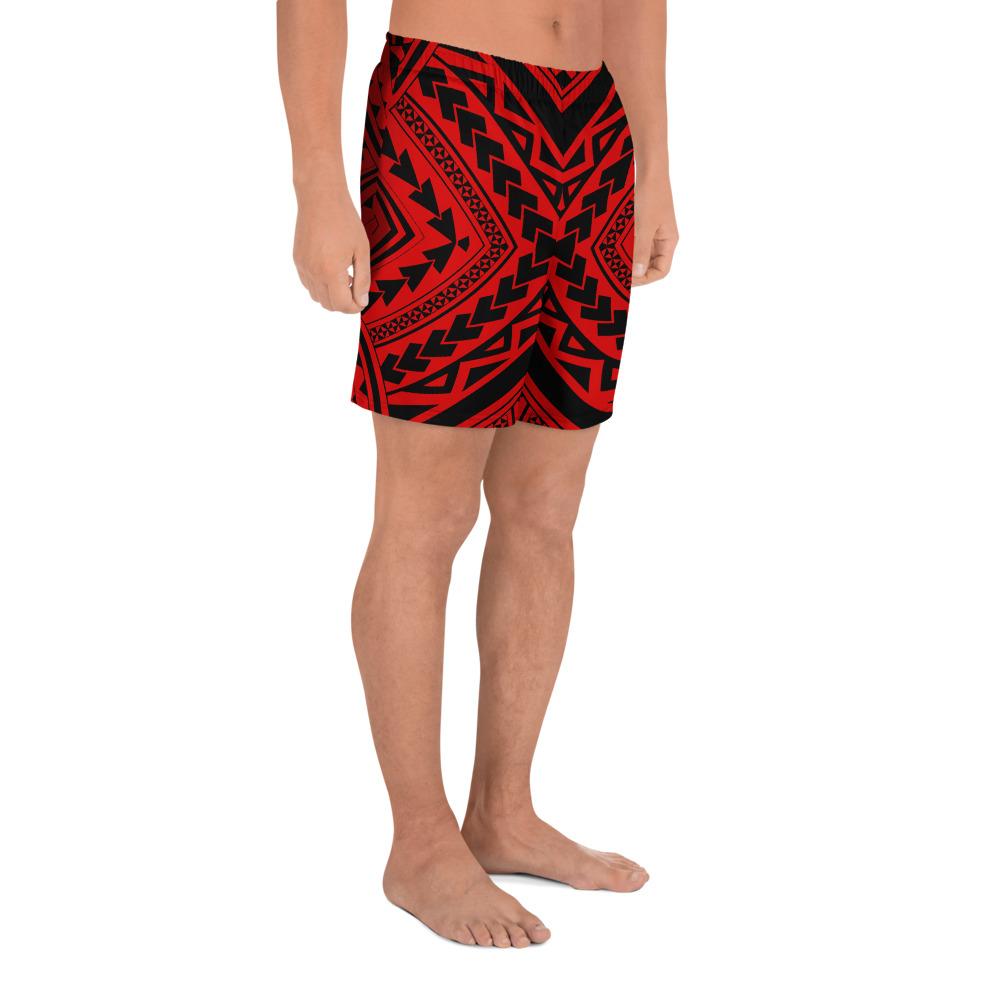 Polynesian Tradition Red Men's Athletic Long Shorts - Polynesian Pride