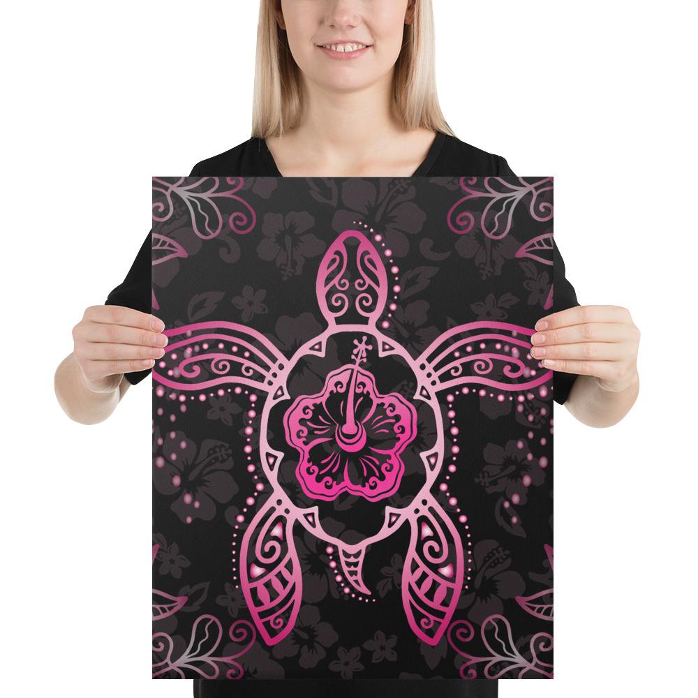 Turtle Hibiscus Pink Canvas 16x20 Canvas Pink - Polynesian Pride