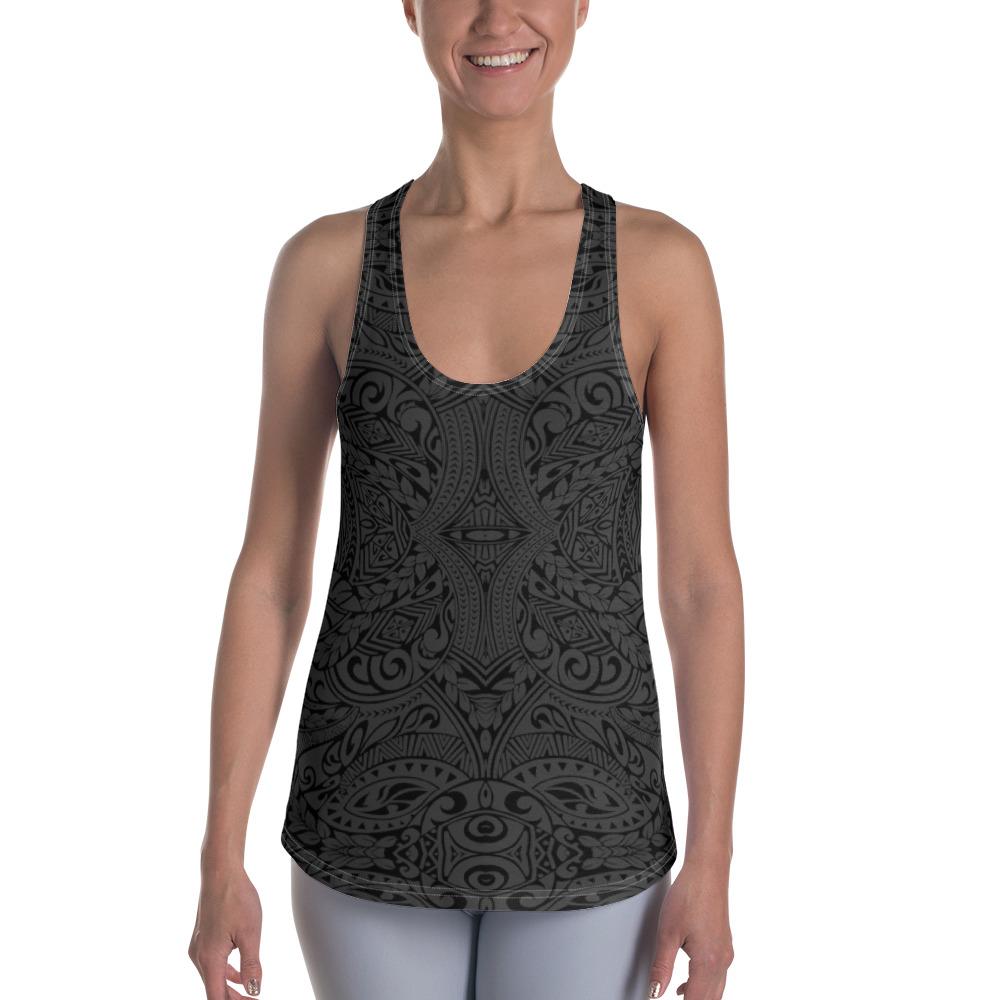 Polynesian Culture Gray Hawaii Women's Racerback Tank Top Art - Polynesian Pride