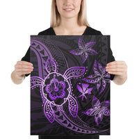 Kanaka Map Hibiscus Plumeria Turtle Art Violet Polynesian Canvas 16x20 Canvas Violet - Polynesian Pride