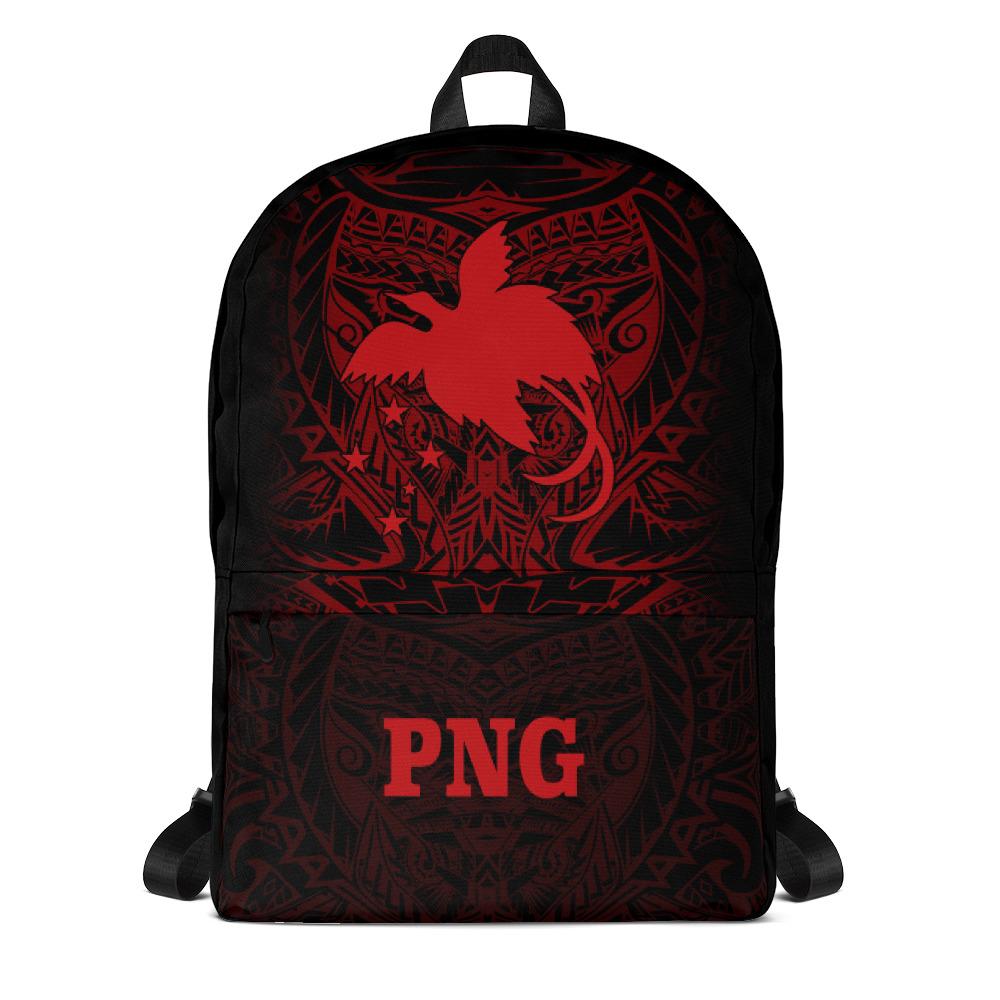 Papua New Guinea Polynesian Backpack - Red Tribal Pattern Black - Polynesian Pride