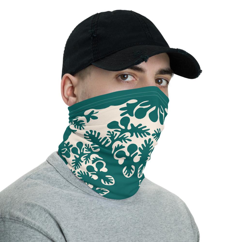 Hawaiian Bandana - Hawaiian Quilt Tradition Turquoise Neck Gaiter - Polynesian Pride