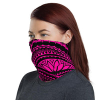 Hawaiian Bandana Tatau Pink Unisex Neck Gaiter - Polynesian Pride