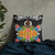 Vanuatu Pillow - Coat Of Arms With Tropical Flowers 22×22 Black Pillow - Polynesian Pride