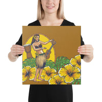 Hula Girl Dance Tradition Canvas 16x16 Canvas White - Polynesian Pride