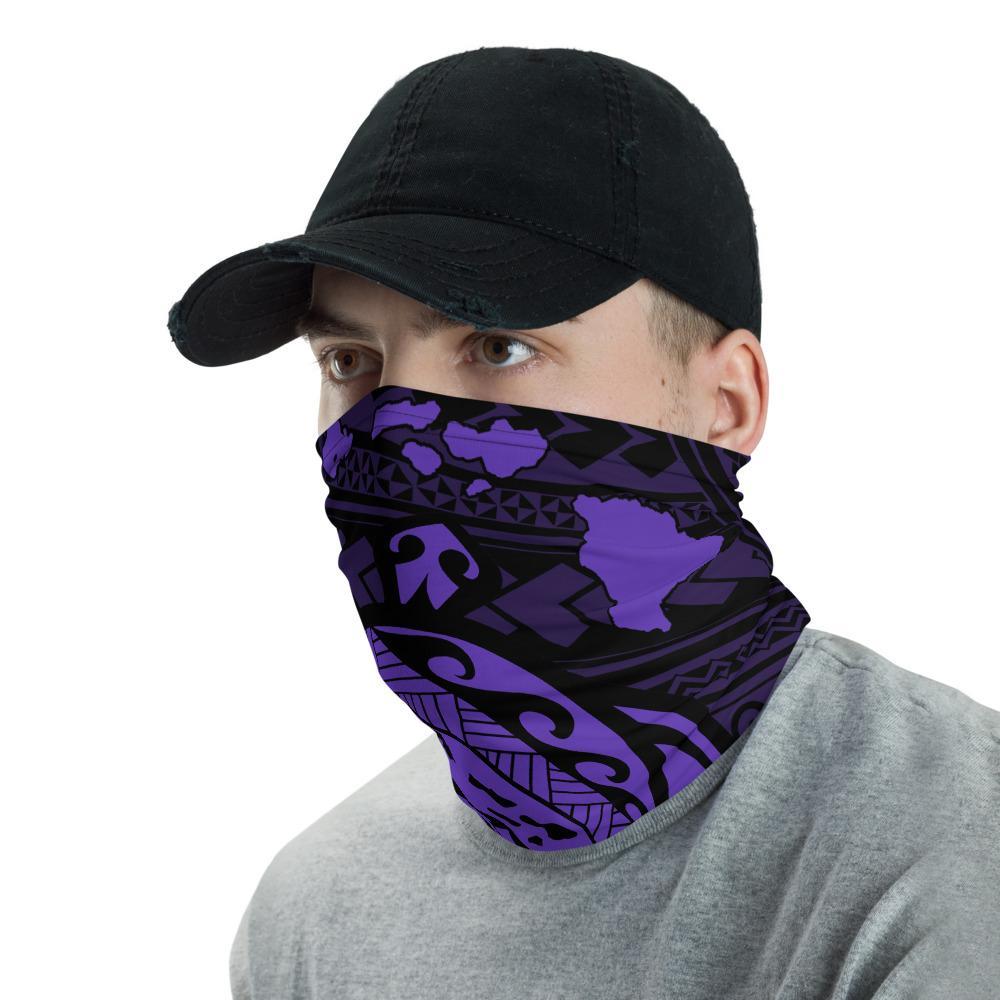 Hawaiian Bandana Map Polynesian Turtle Neck Gaiter - AH - Purple - Polynesian Pride