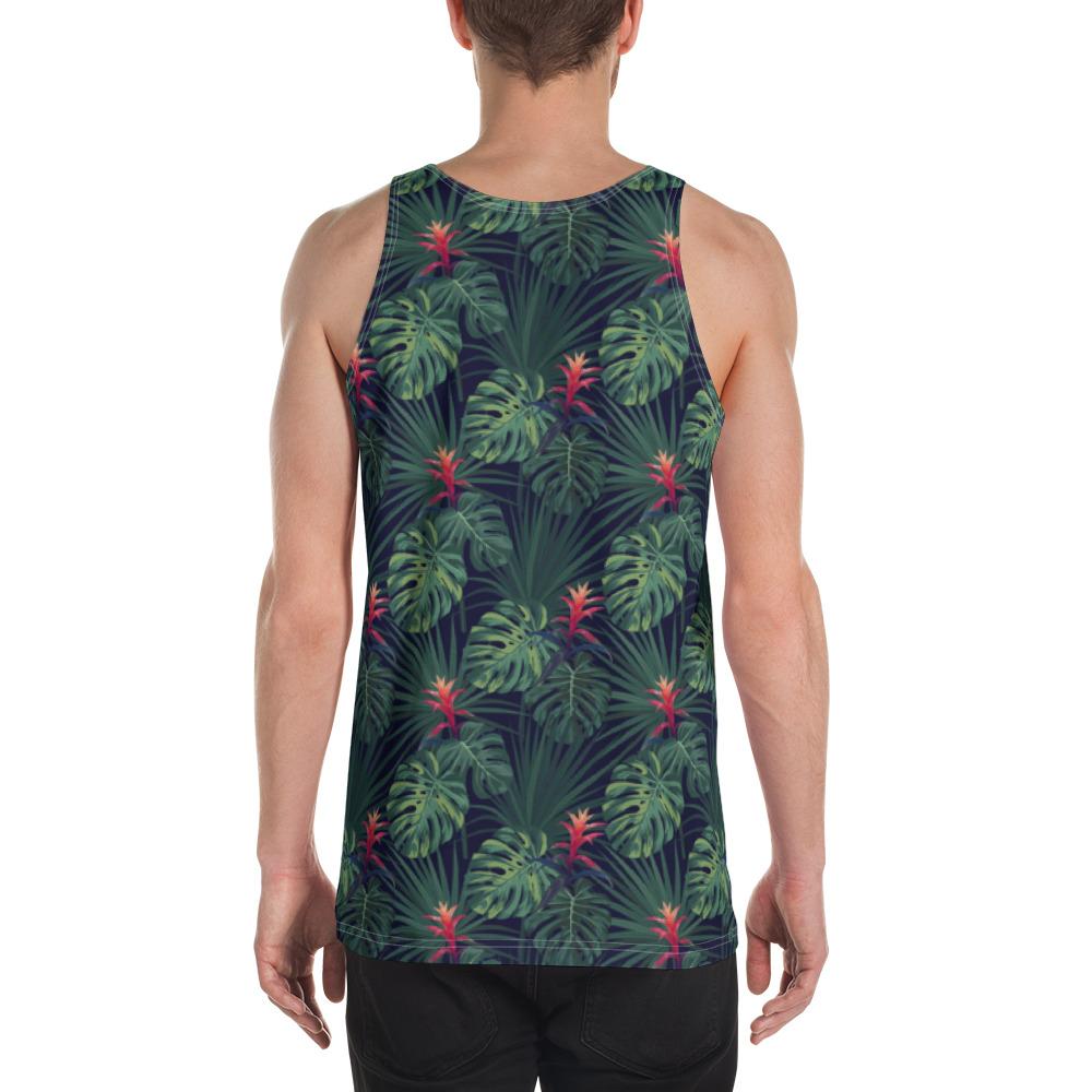 Tropical Monstera Leaf Green Hawaii Men's Tank Top AH - Polynesian Pride