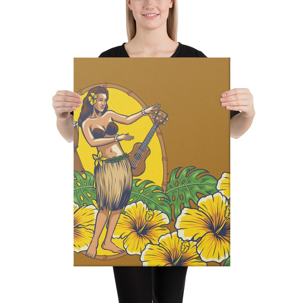 Hula Girl Dance Tradition Canvas 18x24 Canvas White - Polynesian Pride