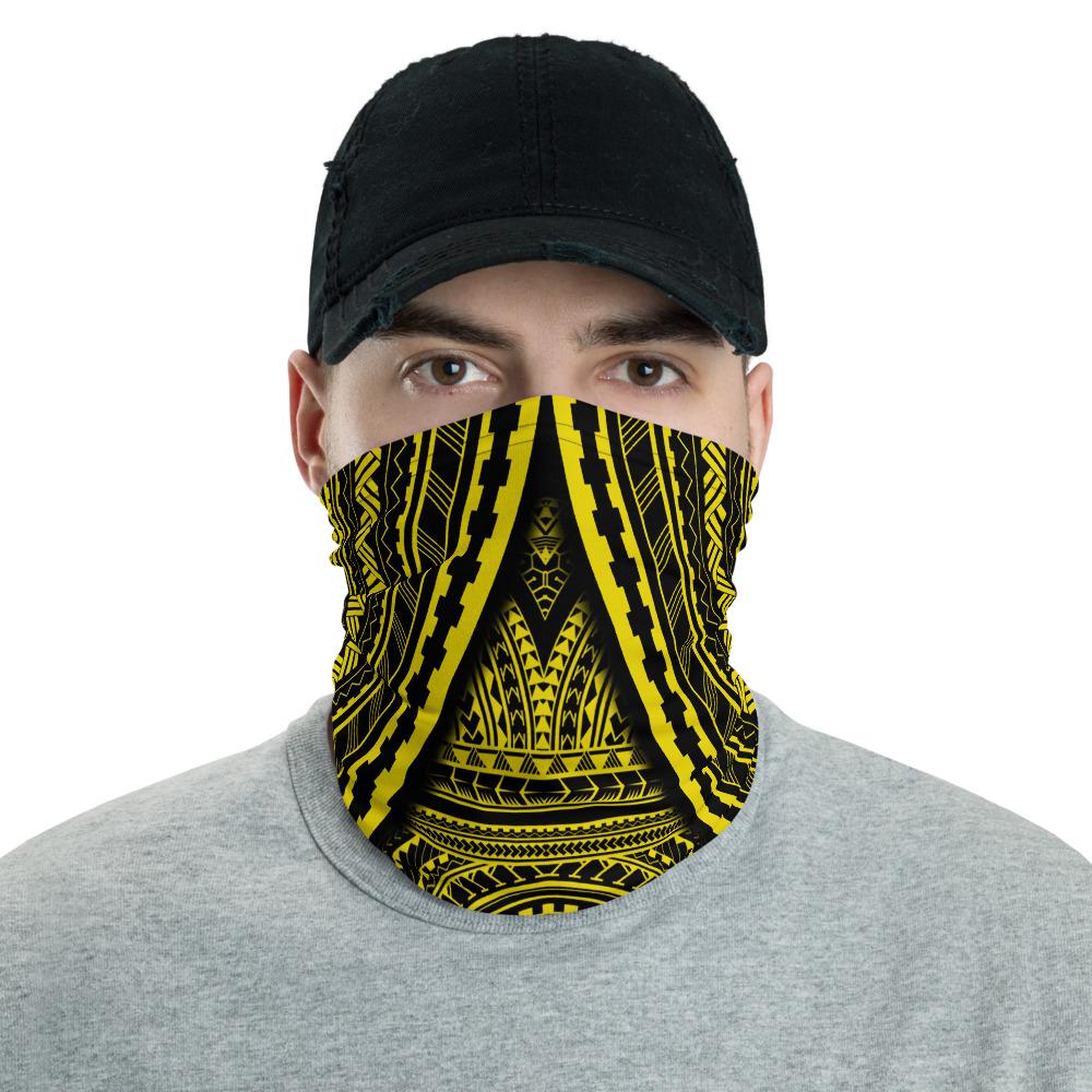 Polynesian Skull Hawaiian Bandana Anchor Neck Gaiter - AH - Yellow One Size Yellow - Polynesian Pride