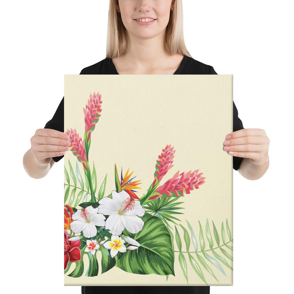Wonderful Hibiscus Flower Canvas 16x20 Canvas White - Polynesian Pride