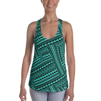 Polynesian Nation Turquoise Hawaii Women's Racerback Tank Top Art - Polynesian Pride
