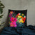 Tonga Polynesian Basic Pillow - Tropical Bouquet Pillow 22×22 Black - Polynesian Pride