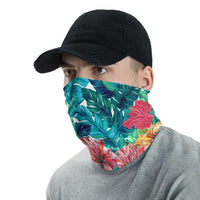 Tropic Hibiscus Hawaiian Bandana Anchor Neck Gaiter - AH - White - Polynesian Pride