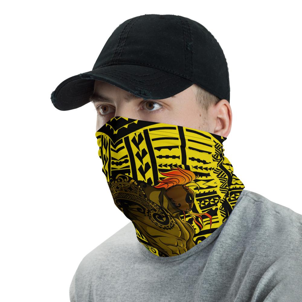 Hawaiian Bandana Polynesian Warrior Kanaka Anchor Neck Gaiter - AH - Yellow - Polynesian Pride