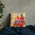 Tahiti Polynesian Pillow - Hibiscus Coat of Arm Pillow 18 x 18 Beige - Polynesian Pride