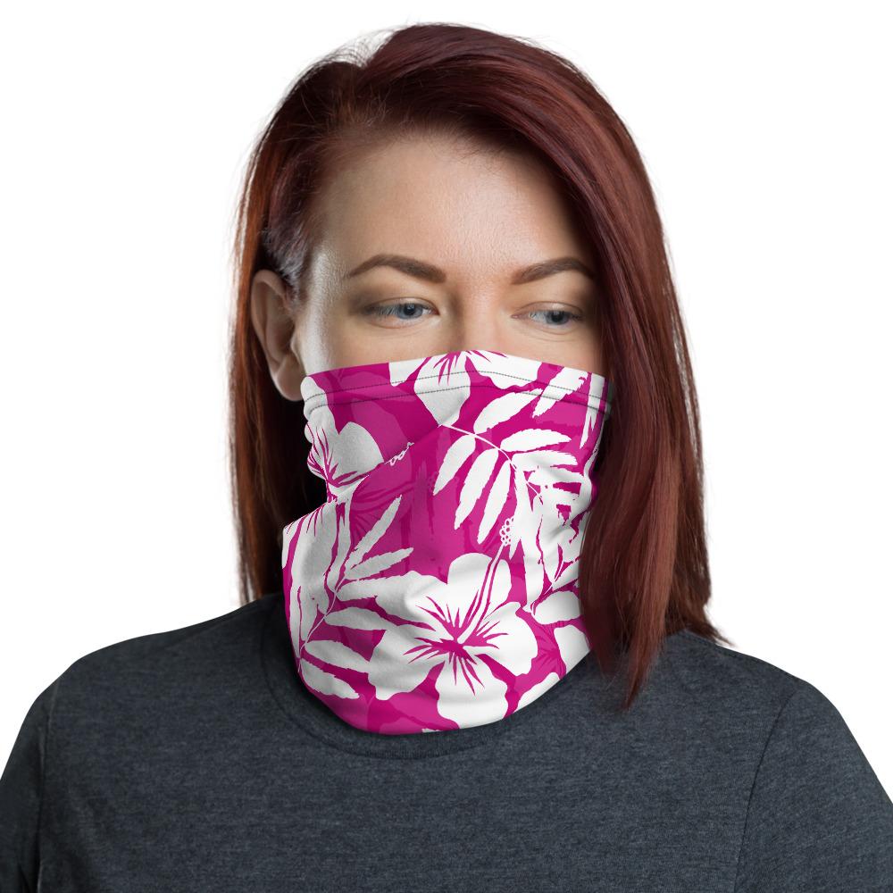 Traditional Hibiscus Pink Unisex Neck Gaiter One Size Art - Polynesian Pride