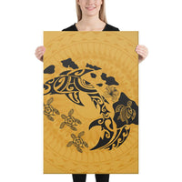 Hawaii Love Animal Polynesian Canvas 24x36 Canvas White - Polynesian Pride