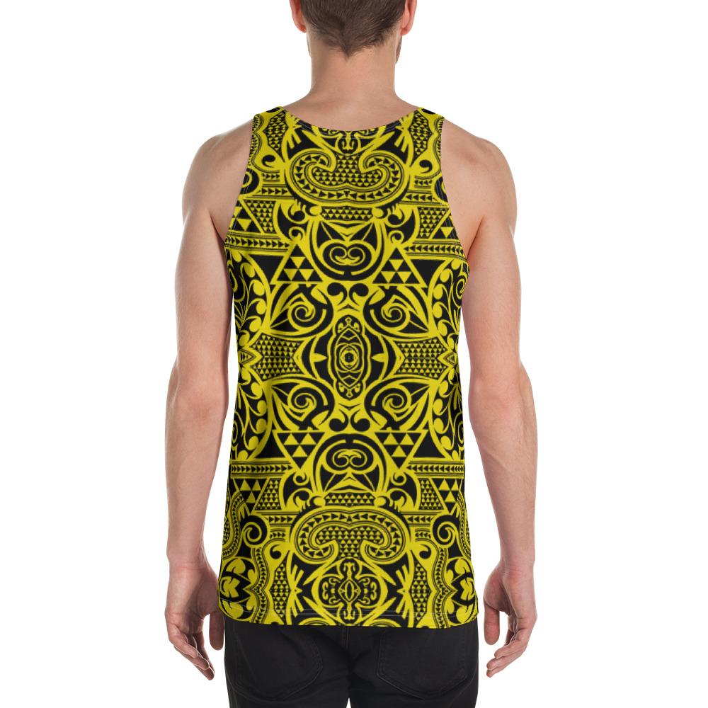 Polynesian Kakau Turtle Yellow - Hawaii Men's Tank Top - Polynesian Pride
