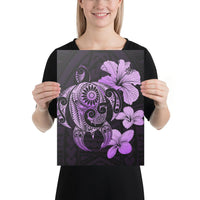Hibiscus Plumeria Mix Polynesian Turtle Violet Canvas 12x16 Canvas Violet - Polynesian Pride