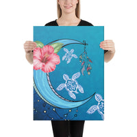Turtle Moon Dream Canvas 18x24 Canvas White - Polynesian Pride