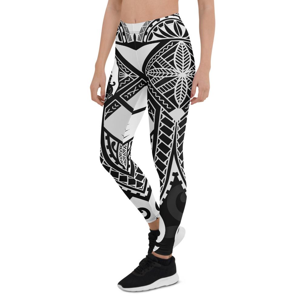 Tonga Polynesian Leggings - Tonga White Seal with Polynesian tattoo - Polynesian Pride