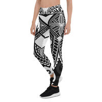 Tonga Polynesian Leggings - Tonga White Seal with Polynesian tattoo - Polynesian Pride
