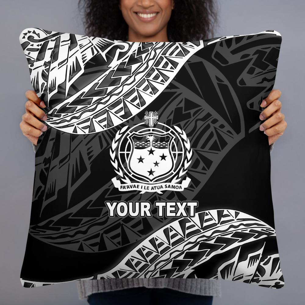 Samoa Custom Personalised Polynesian Pillow - Black Seal Pillow 22×22 Black - Polynesian Pride