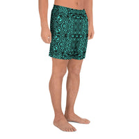 Polynesian Lauhala Mix Turquoise Men's Athletic Long Shorts - Polynesian Pride