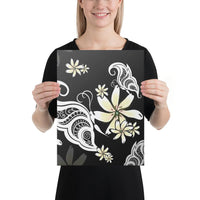 Plumeria Butterfly Canvas 12x16 Canvas White - Polynesian Pride