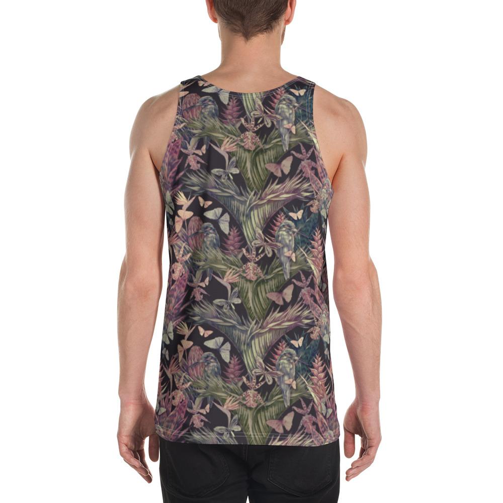 Palm Leaves, Tropical Flowers Hawaii Men's Tank Top AH - Polynesian Pride