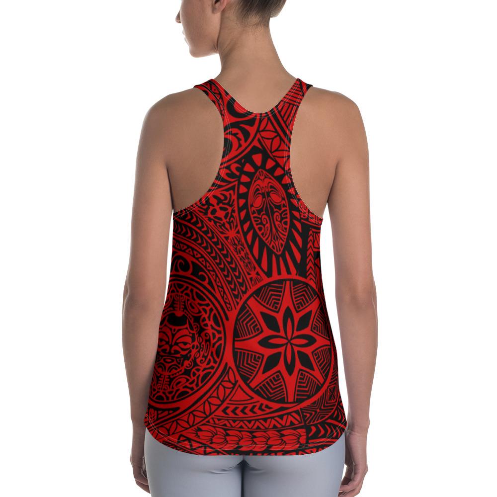 Polynesian Hawaiian Style Tribal Tattoo Red Hawaii Women's Racerback Tank Top - Polynesian Pride