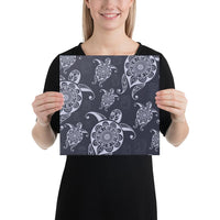 Turtle Pattern Wonderfull Canvas 12x12 Canvas White - Polynesian Pride