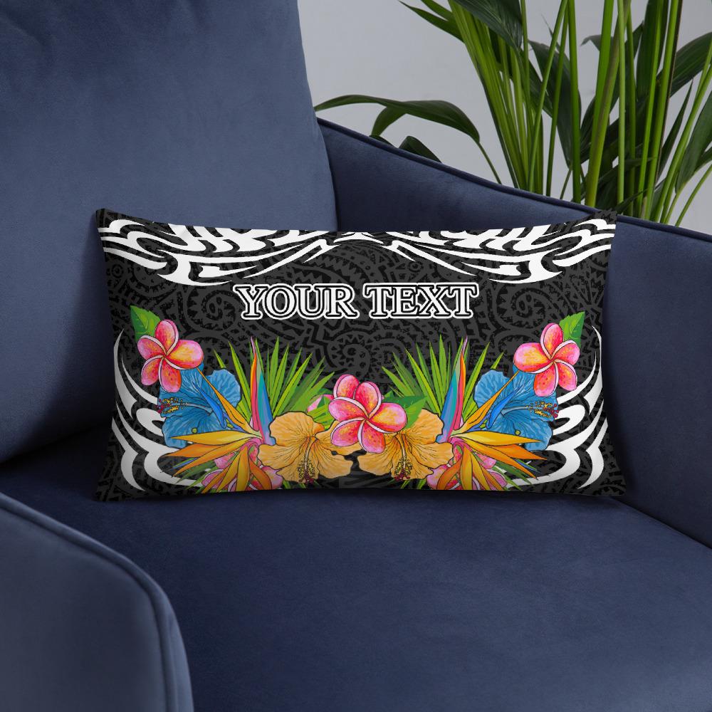 Tribal Pattern Custom Pillow - Tropical Flowers - Polynesian Pride