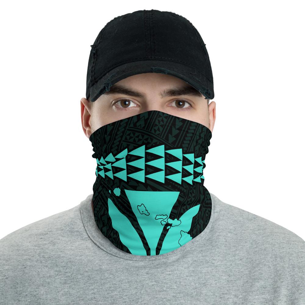 Hawaii Bandana Kakau Polynesian Kanaka Map Neck Gaiter - Turquoise Turquoise One Size - Polynesian Pride