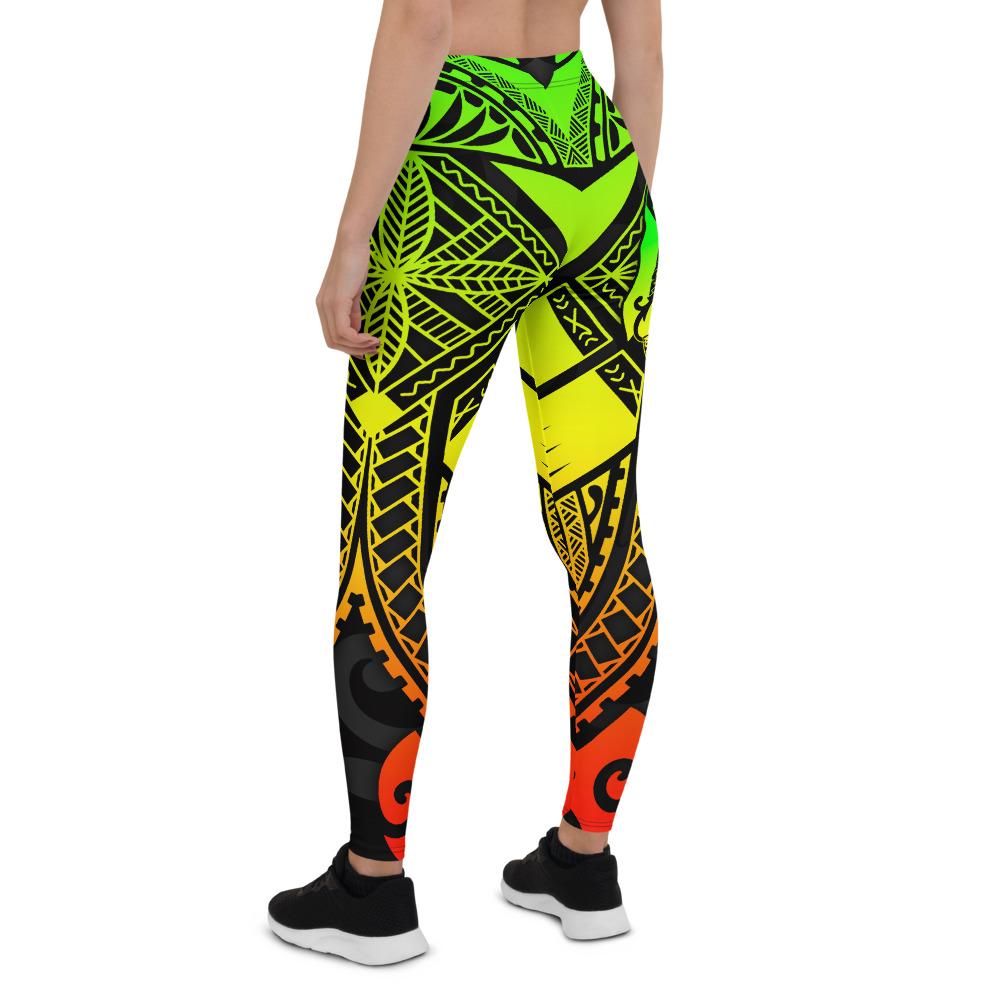 Tonga Polynesian Leggings - Tonga Reggae Seal with Polynesian tattoo - Polynesian Pride