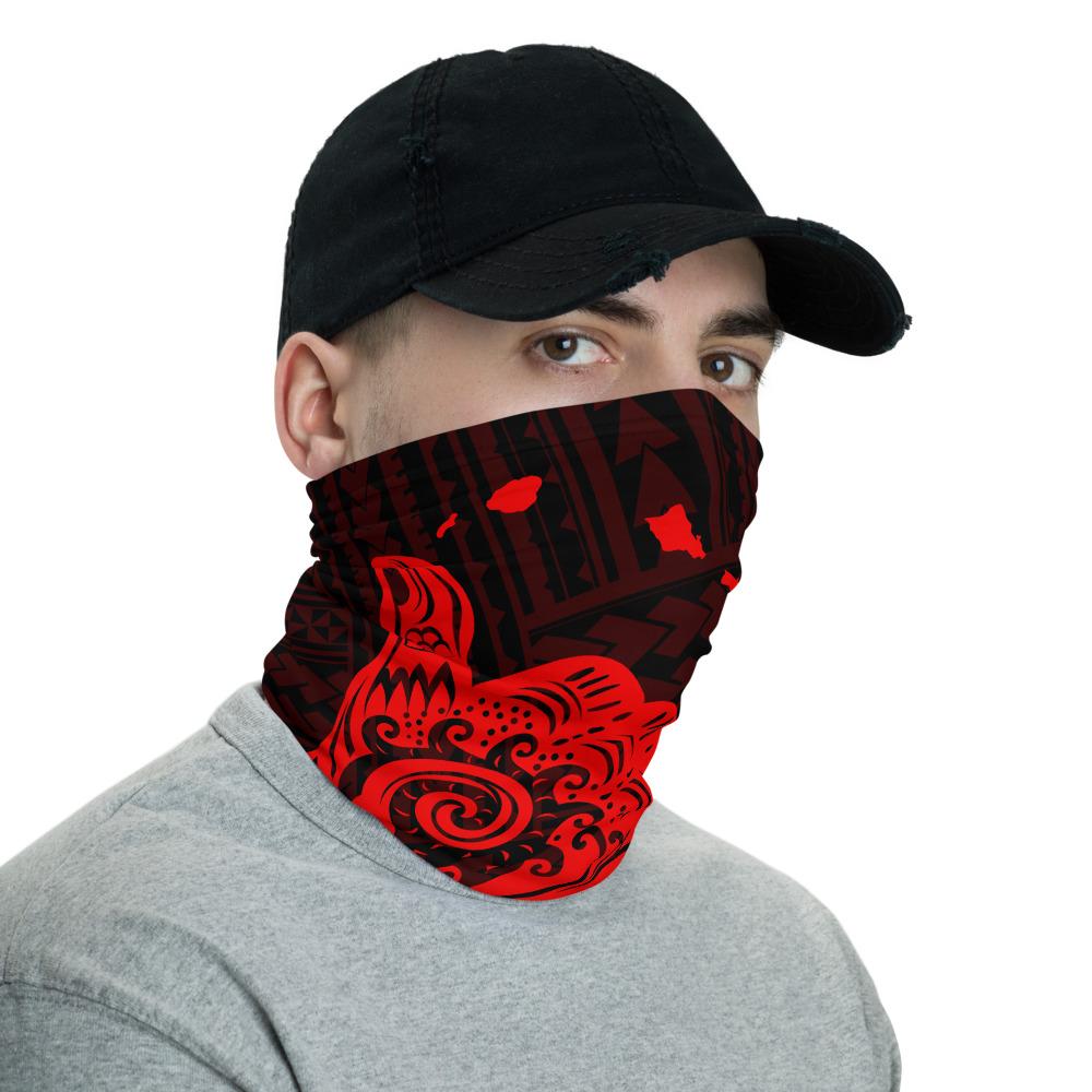 Hawaiian Bandana Polynesian Shaka Map Neck Gaiter - Red - Polynesian Pride
