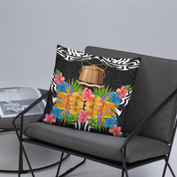 Tokelau Pillow - Coat Of Arms With Tropical Flowers - Polynesian Pride