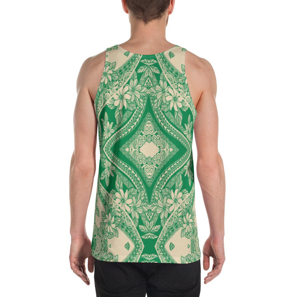 Polynesian Plumeria Mix Green - Hawaii Men's Tank Top - Polynesian Pride