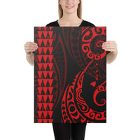 Hawaiian Map Polynesian Canvas Red 18x24 Canvas Red - Polynesian Pride