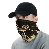 Hawaiian Bandana - Hawaii Turtle Map Polynesian Gold Neck Gaiter - Polynesian Pride
