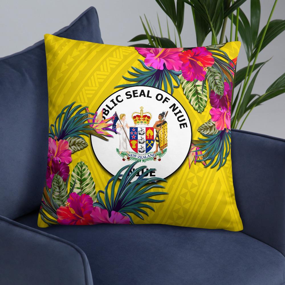 Niue Polynesian Pillow - Hibiscus Surround - Polynesian Pride