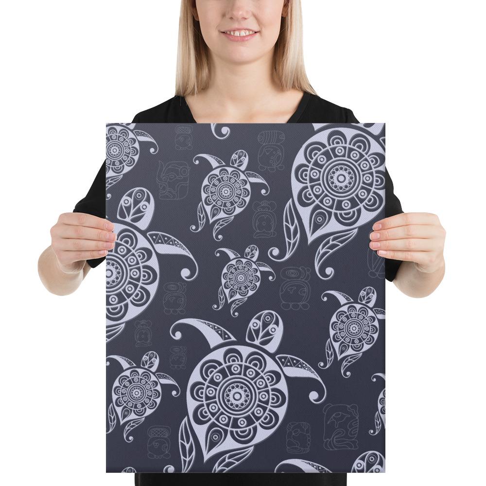 Turtle Pattern Wonderfull Canvas 16x20 Canvas White - Polynesian Pride