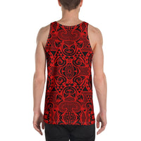 Polynesian Kakau Turtle Red - Hawaii Men's Tank Top - Polynesian Pride