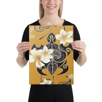 Turtle Poly Tribal Plumeria Yellow Canvas 12x16 Canvas Yellow - Polynesian Pride
