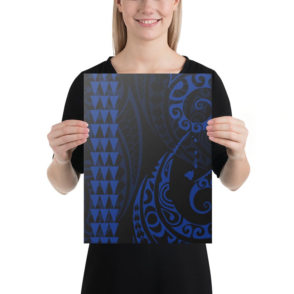 Hawaiian Map Polynesian Canvas Blue 12x16 Canvas Blue - Polynesian Pride