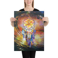 Hibiscus Dreamcatcher Wales Night Canvas 18x24 Canvas White - Polynesian Pride